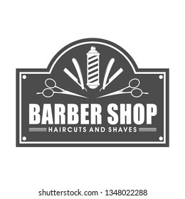 Template design of logo, badge, symbol, icon and sign for barber shop