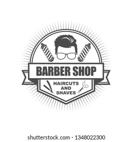 Template design of logo, badge, symbol, icon and sign for barber shop