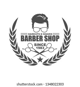 Template design of logo, badge, symbol, icon and sign for barber shop