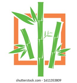 Template design logo bamboo. Vector illustration of icon