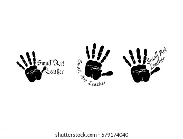 Template design logo black hand print on white.