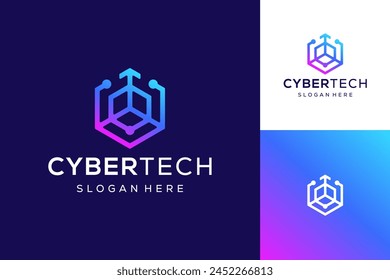 Template design logo cyber tech abstract logo template