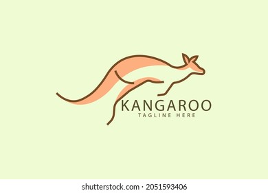 template design logo, jumping kangaroo logo