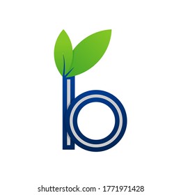 letra b del logotipo de diseño de plantilla con hojas de estilo moderno, muy adecuado para logotipos de empresas ecológicas, marcas, tiendas de plantas, iniciales b, empresa de plantas .etc