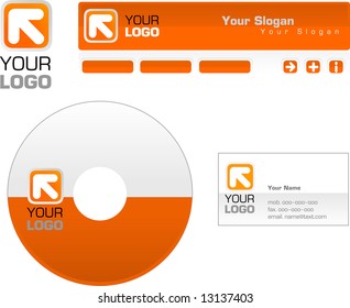 Template design of logo, letterhead, banner, header, disk and business card - vector file