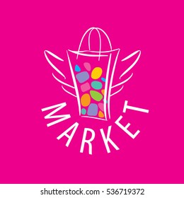 template design logo market. Vector illustration of icon