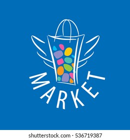 template design logo market. Vector illustration of icon