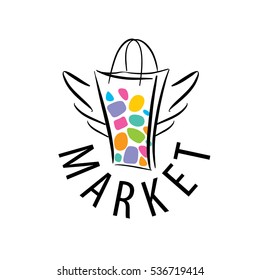 template design logo market. Vector illustration of icon