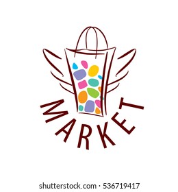 template design logo market. Vector illustration of icon