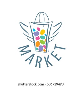template design logo market. Vector illustration of icon