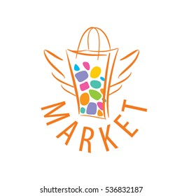 template design logo market. Vector illustration of icon
