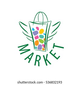 template design logo market. Vector illustration of icon