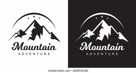 Template Design Logo Mountain Black and White