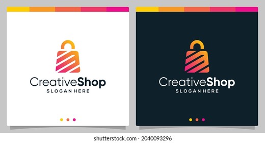 Diseño de plantilla logotipo bolsa de compra abstracto con la letra inicial M. Vector premium