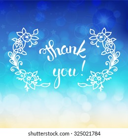 Template design of logo, stamp silhouette Thank you!. Hand drawn and hand letterring. Vector fall design for advertisement, greeting cards and social media content.