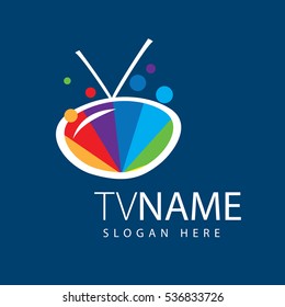 template design logo tv. Vector illustration of icon