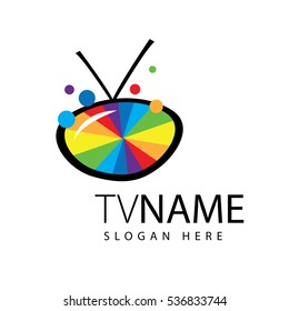 template design logo tv. Vector illustration of icon