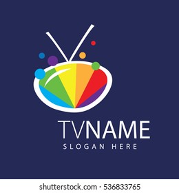 template design logo tv. Vector illustration of icon
