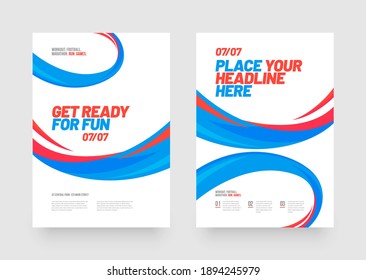 Template design with loop elements for sports event, competition or invitation. Sports background.