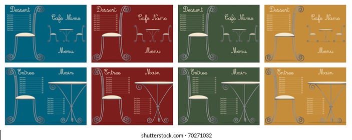 Template design of a menu in vector format.
