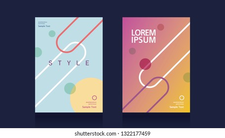 Template for the design of modern covers with a background of an abstract color pastel gradient. Book cover design. Annual report layout. Brochure, catalog. Vector illustration.