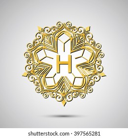 Template design for monogram, label, logo in overlapped style. Vector illustration.