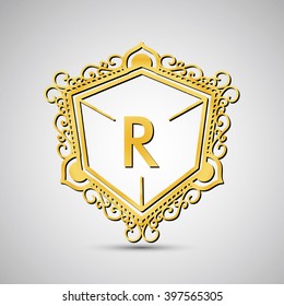 Template design for monogram, label, logo in overlapped style. Vector illustration.