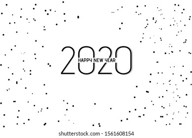 Template design for the new year 2020, with a simple and elegant design, with thin text and white background. for templates, covers, banners, pamphlets