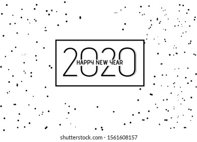 Template design for the new year 2020, with a simple and elegant design, with thin text and white background. for templates, covers, banners, pamphlets