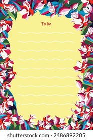 Template design note pad in children's style.