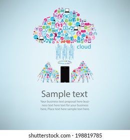 Template design Phone Angel Wings social network web icon.