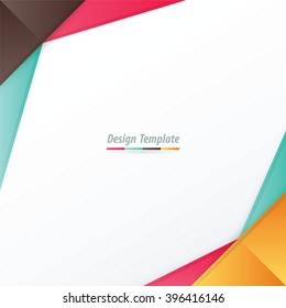 Template Design Pink, blue, orange, brown.