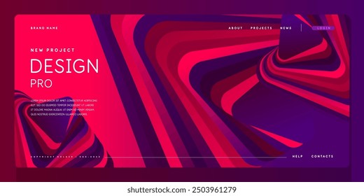 Vorlage für die Gestaltung und Platzierung von Text. Eine Illustration zum Posten von Informationen. Moderne stylische Grafiken mit geometrischen Formen. Eine Internetseite.