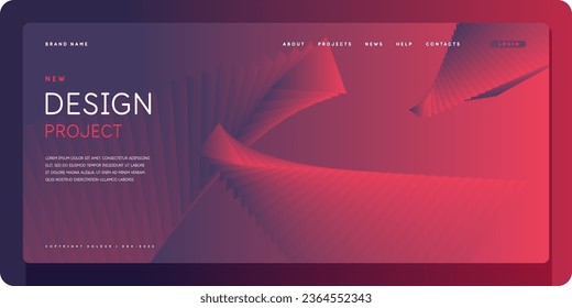 Vorlage für das Design und die Platzierung von Text. Moderne, stilvolle Grafiken mit geometrischen Formen. Eine Seite für das Internet.