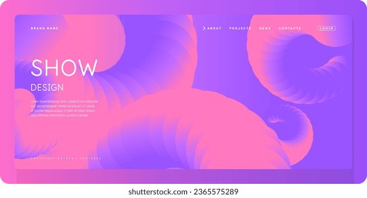 Vorlage für das Design und die Platzierung von Text. Moderne, stilvolle Grafiken mit geometrischen Formen. Eine Seite für das Internet.