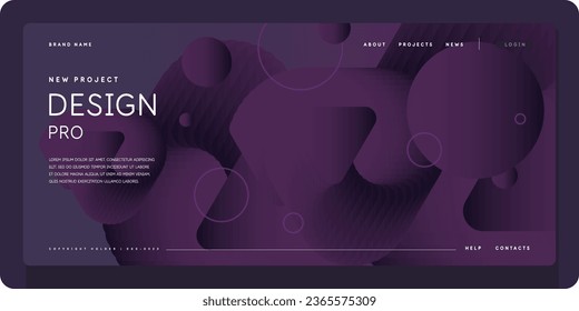 Template for the design and placement of text. Modern stylish graphics with geometric shapes. A page for the Internet.