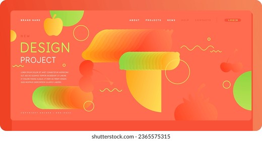 Template for the design and placement of text. Modern stylish graphics with geometric shapes. A page for the Internet.