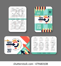 template design pocket calendar 2017. Colorful design for business. vector illustration
