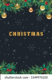Template Design Poster Christmas celebration vector. Design idea holiday xmas festive event advertisement invitation background. Winter Christmas holiday season announcement welcome illustration