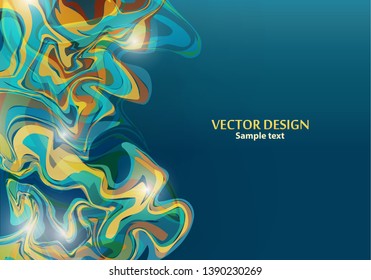 Template design for presentation, cover, flyer, banner with wavy stripes in modern style. Abstract backgrounds with distortion of geometric shapes. Space for your text. Vector illustration