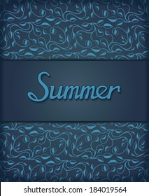 Template design for printing on a summer theme with floral pattern. Vector eps 10 