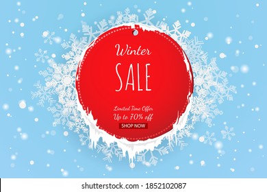 Template Design Or Promo In Winter And Christmas Background