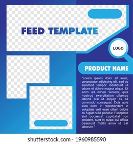 Template design for promote sales of products in blue color