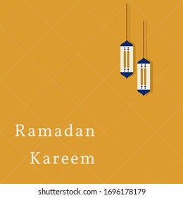 Template design ramadan kareem is muslim event, background with flat design style vector illustration.