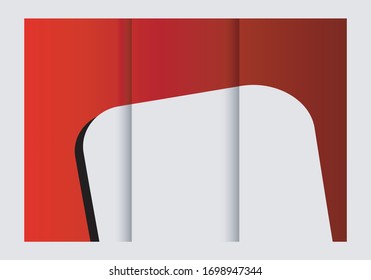 Diseño de plantilla de tríptico rojo con 
