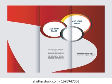 Diseño de plantilla de tríptico rojo con 
