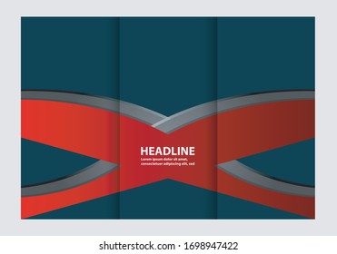 Diseño de plantilla de tríptico rojo con 
