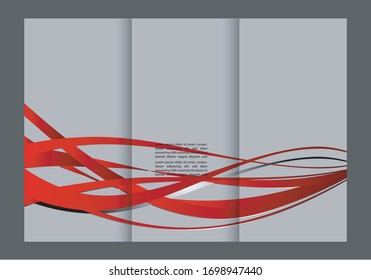 Diseño de plantilla de tríptico rojo con 
