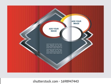 Diseño de plantilla de tríptico rojo con 
