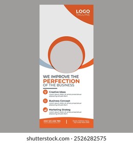 Vorlage oder Design für ein Roll-up-Banner, das für eine Kreativagentur bestimmt ist.